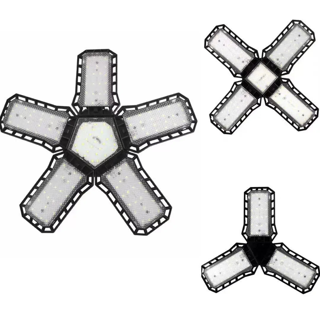 Adjustable Multi-Panel LED Shop Light. Ultra-Bright Deformable Lamp for Garage & Workshop