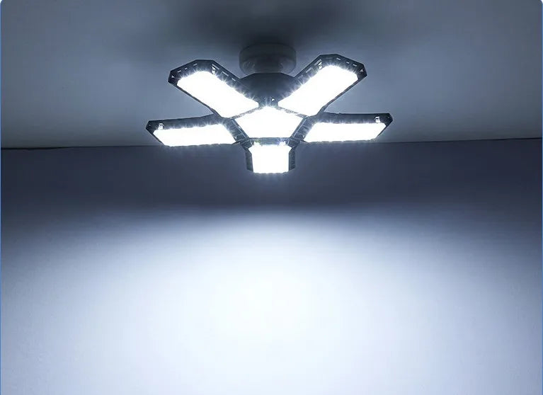Adjustable Multi-Panel LED Shop Light. Ultra-Bright Deformable Lamp for Garage & Workshop