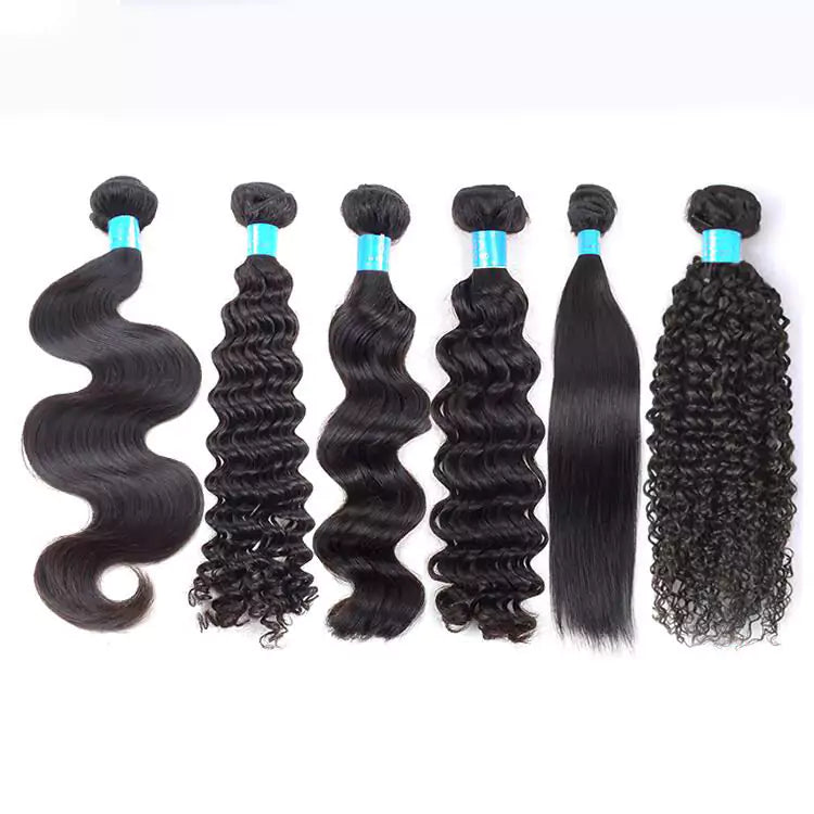 Blue Rubber Band Raw Vietnamese Cuticle Aligned Hair , Wholesale Best Quality