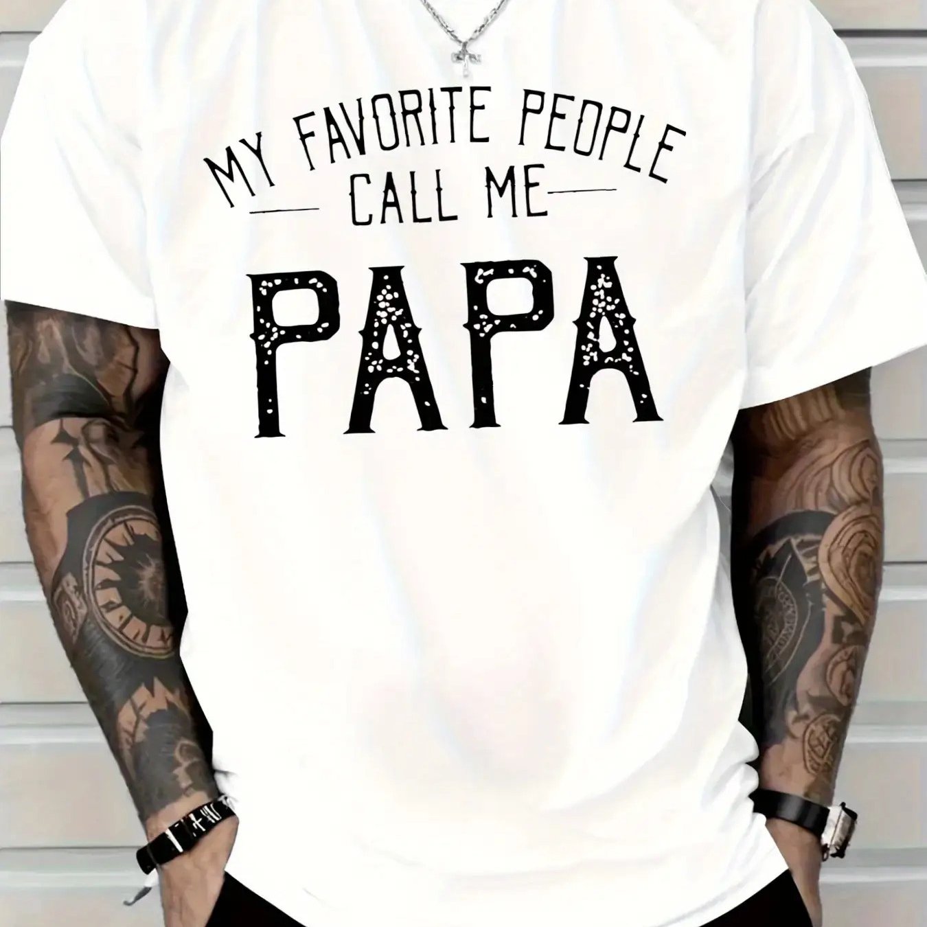 Men'S Funny "My Favorite People Call Me PAPA" Graphic T-Shirt - Red Casual Tee with Bold Black Lettering, Loose Fit Everyday Shirt for Fathers, Birthday Gifts & Father'S Day Presents - Non-Stretch Fabric Casual Attire, T Shirt, Humorous Apparel, Relaxed F