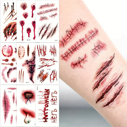 Halloween Prank Makeup Temporary Tattoo 😈 Realistic & Easy To Remove