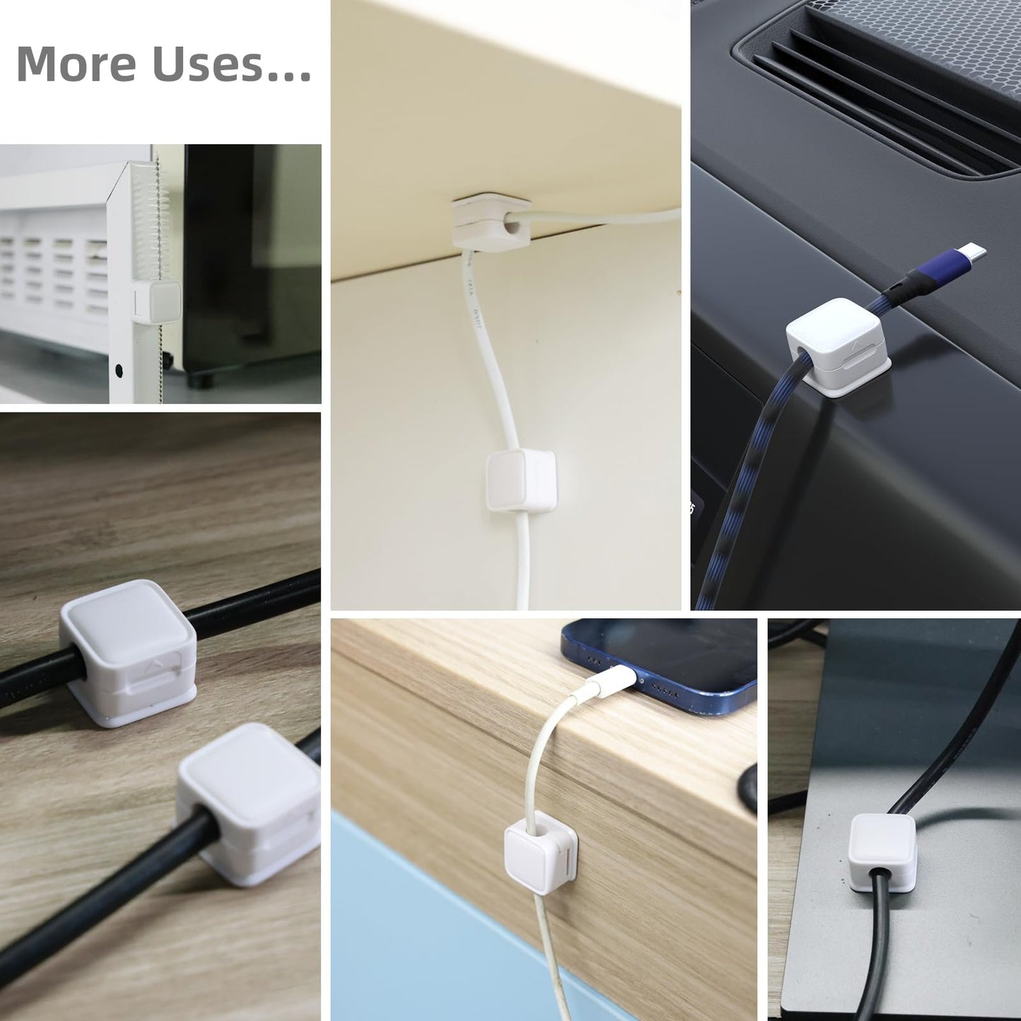 Magnetic Cord Organizer, Easy Secure Adhesive Cable Management