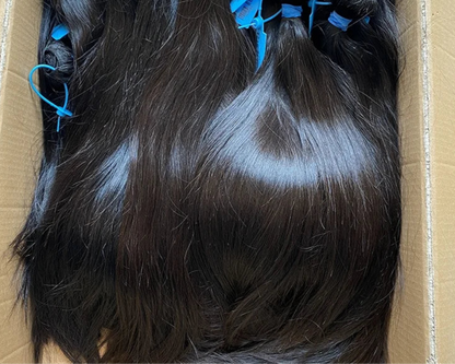 Blue Rubber Band Raw Vietnamese Cuticle Aligned Hair , Wholesale Best Quality