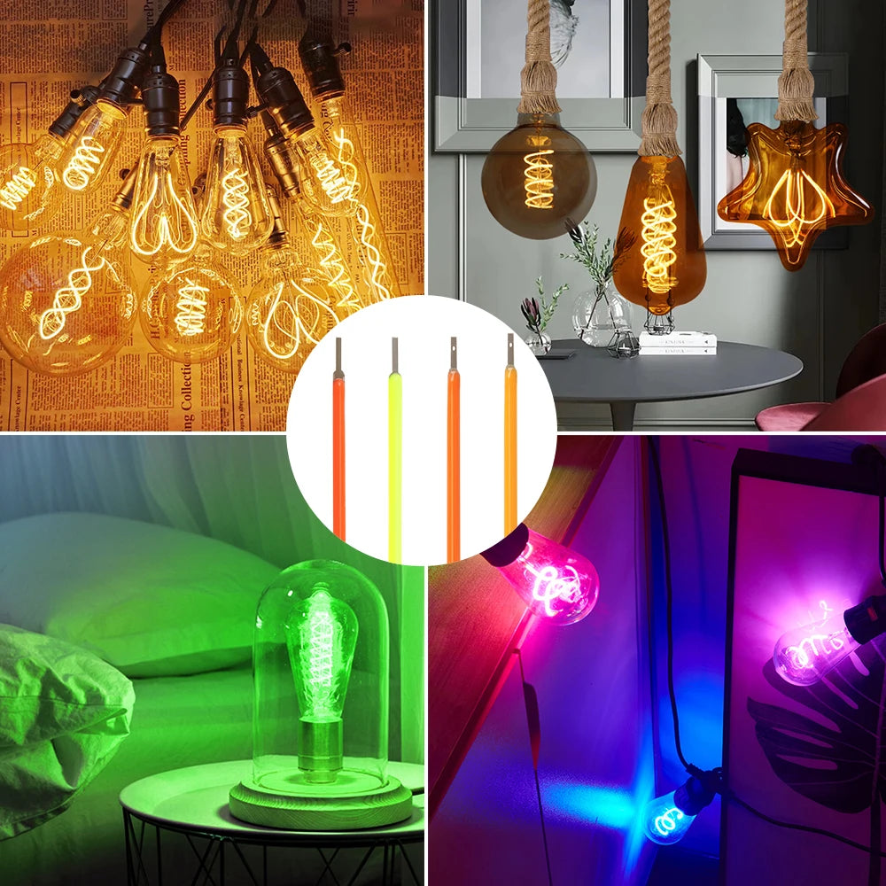 Colorful Cured Light Source Custom 3V 12V 24V 38mm 60mm Cob Filament LED Bulb Energy Saving High CRI Christmas Flex FPC LED