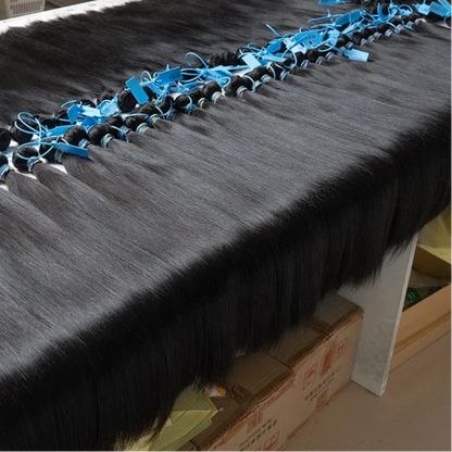 Blue Rubber Band Raw Vietnamese Cuticle Aligned Hair , Wholesale Best Quality