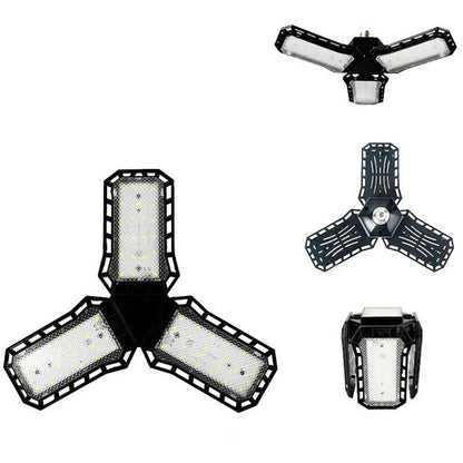 Adjustable Multi-Panel LED Shop Light. Ultra-Bright Deformable Lamp for Garage & Workshop