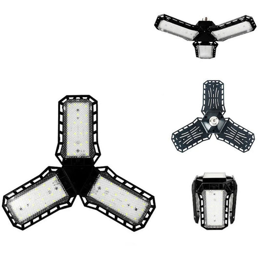 Adjustable Multi-Panel LED Shop Light. Ultra-Bright Deformable Lamp for Garage & Workshop