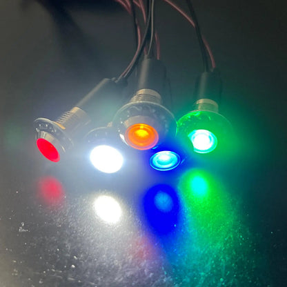 8mm Indicator Lights Panel Metal LED Light 12V 24V 110V 220V White Power Indicators Signal Lamp