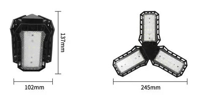 Adjustable Multi-Panel LED Shop Light. Ultra-Bright Deformable Lamp for Garage & Workshop