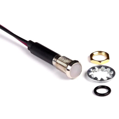 8mm Indicator Lights Panel Metal LED Light 12V 24V 110V 220V White Power Indicators Signal Lamp