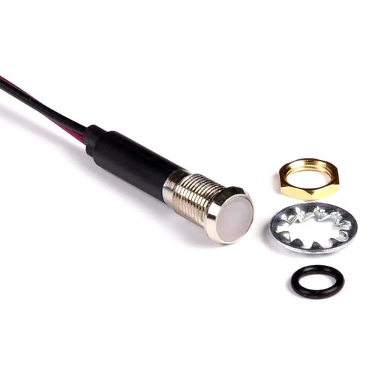 8mm Indicator Lights Panel Metal LED Light 12V 24V 110V 220V White Power Indicators Signal Lamp