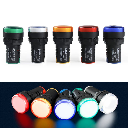 AD16-22DS AC/DC 12V 24V 110V 220V LED Colorful Panel Indicator Light 22mm LED Signal Pilot Light Indicator Lamp