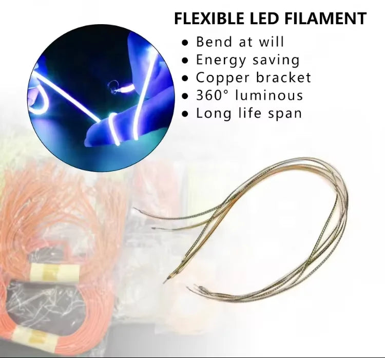 Colorful Cured Light Source Custom 3V 12V 24V 38mm 60mm Cob Filament LED Bulb Energy Saving High CRI Christmas Flex FPC LED