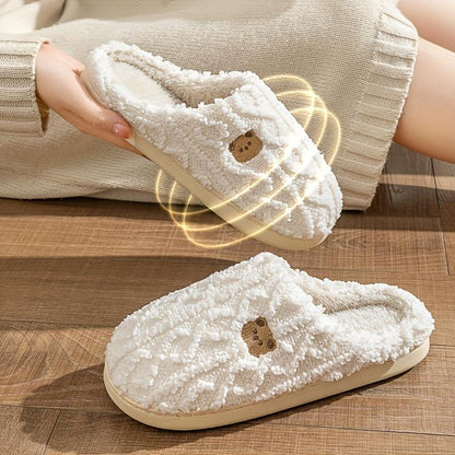 Ultra-Soft Bear Pattern Plush Slippers