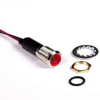 8mm Indicator Lights Panel Metal LED Light 12V 24V 110V 220V White Power Indicators Signal Lamp