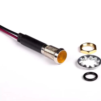 8mm Indicator Lights Panel Metal LED Light 12V 24V 110V 220V White Power Indicators Signal Lamp