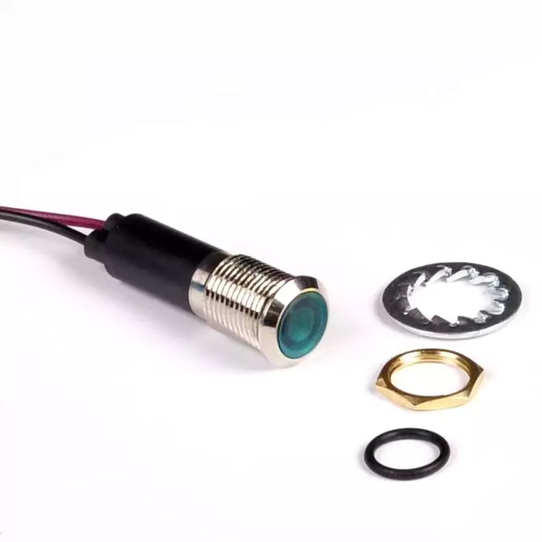 8mm Indicator Lights Panel Metal LED Light 12V 24V 110V 220V White Power Indicators Signal Lamp